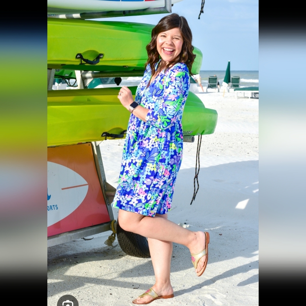 Lilly Pulitzer Vibrant Floral Long Sleeve Dress - Reposhed Item - Picture 4 of 14